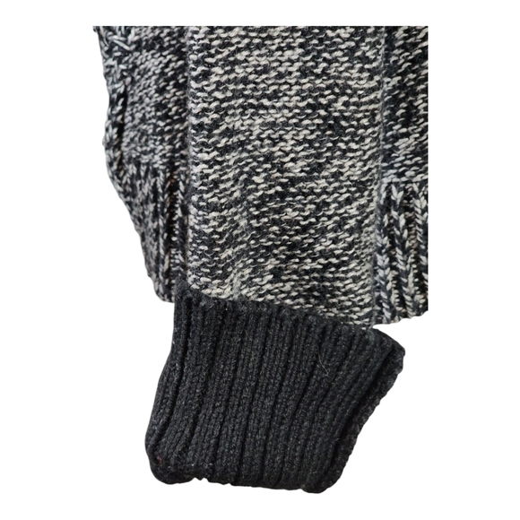 American Eagle XL Marled Knit Sweater Open Stitch Black White Slouchy Cozy - Picture 5 of 10